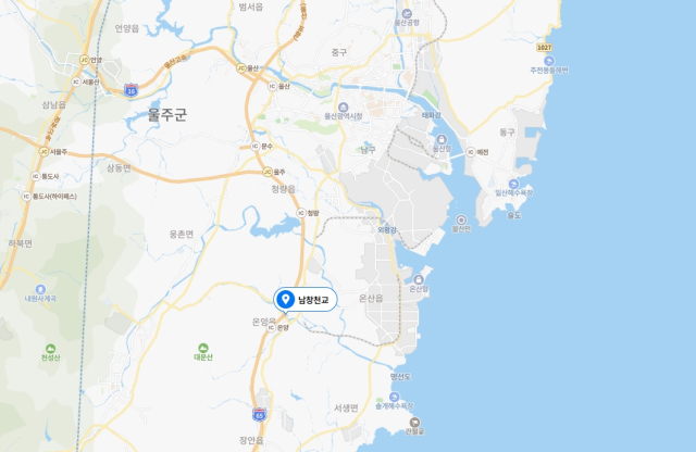 울산 남창천교 위치. 네이버 지도