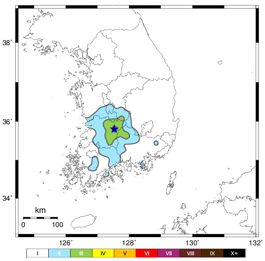 전북 장수군 규모 3.5 지진 발생. 기상청