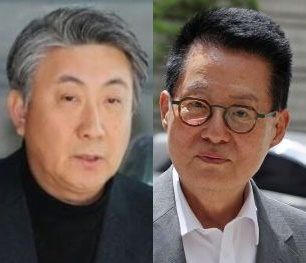 이동관 방송통신위원장 후보자, 박지원 전 국전원장. 연합뉴스