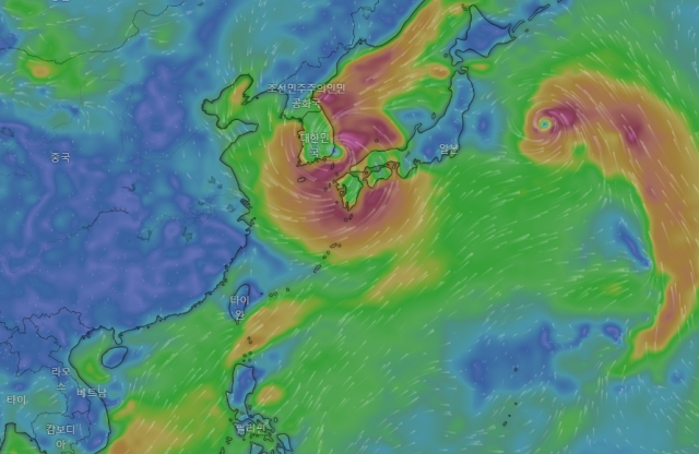 미국기상청(GFS) 모델 예상 6호 태풍 카눈 8월 12일 0시 위치