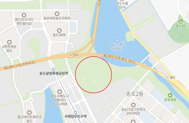 인천 송도달빛축제공원 위치. 네이버 지도