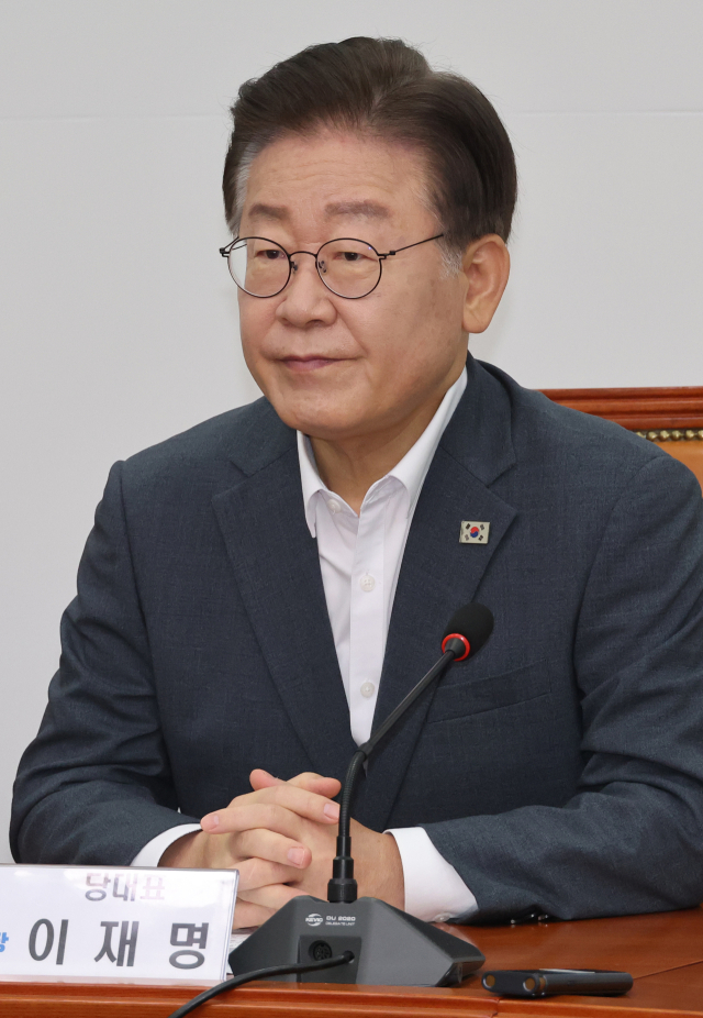 더불어민주당 이재명 대표가 7일 국회 당 사무실에서 최고위 회의를 하고 있다. 연합뉴스