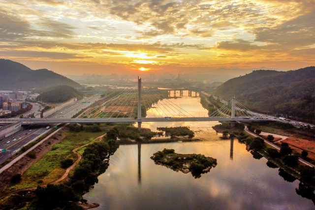 대구 북구 금호강 일대의 모습. 대구 북구청 제공