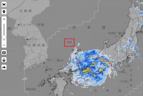日기상청, 태풍7호 '란' 예보에 독도 일본땅으로 표기