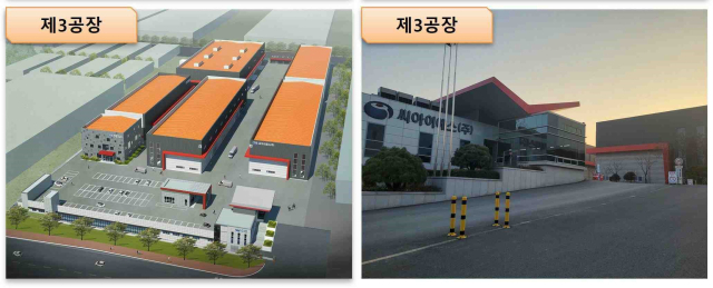 씨아이에스 대구3공장 조감도 및 전경. 씨아이에스 제공