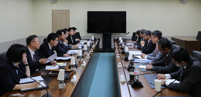 한국과 인도가 23일 용산 대통령실 청사에서 제4차 한-인도 국가안보실 전략대화를 하고 있다. 대통령실 제공