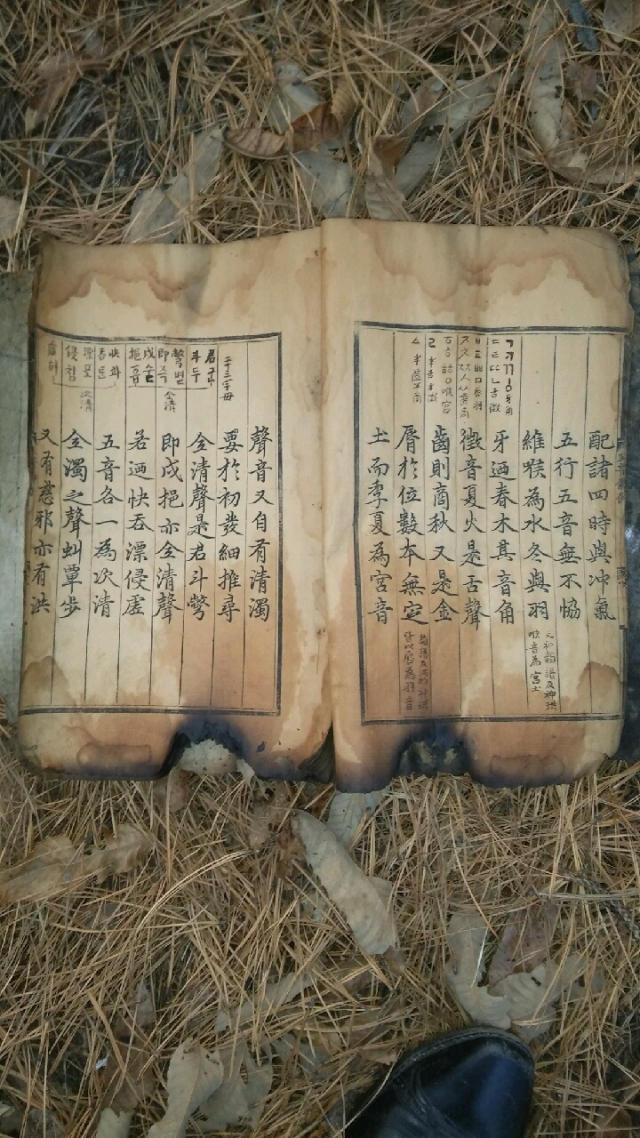 배익기 씨가 매일신문에 공개한 훈민정음 상주본 사진. 배 씨 집에 불이나 일부가 훼손돼 있다. 배익기 씨 제공