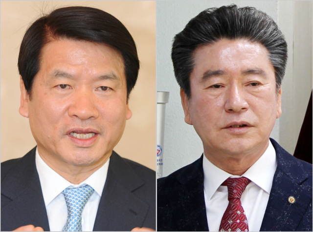 김동구 금복주 회장(왼쪽), 김하영 전 경북도 체육회장