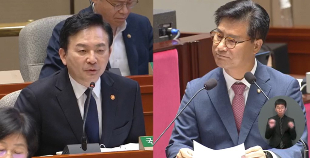 1일 서울 여의도 국회에서 열린 예산결산특별위원회 전체회의에서 원희룡 국토교통부 장관이 김영식 국민의힘 의원(구미을)의 질의에 답변하고 있다. 국회 홈페이지 캡쳐