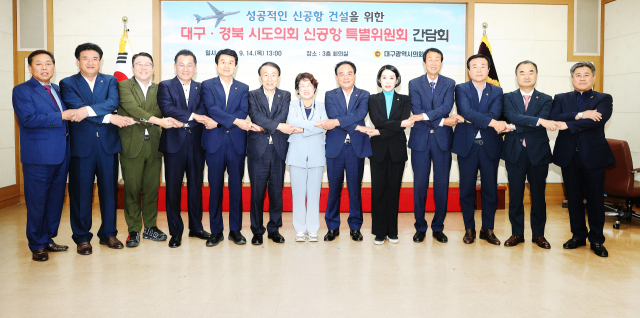 대구시의회 통합신공항 건설 특별위원회와 경북도의회 신공항 이전지원특별위원회는 14일 간담회를 열었다. 대구시의회 제공