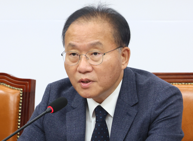 국민의힘 윤재옥 원내대표가 14일 국회에서 열린 최고위원회의에서 발언하고 있다. 연합뉴스