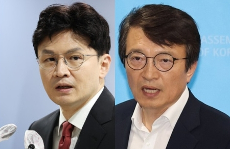 한동훈 법무부 장관, 김의겸 더불어민주당 국회의원. 자료사진 연합뉴스