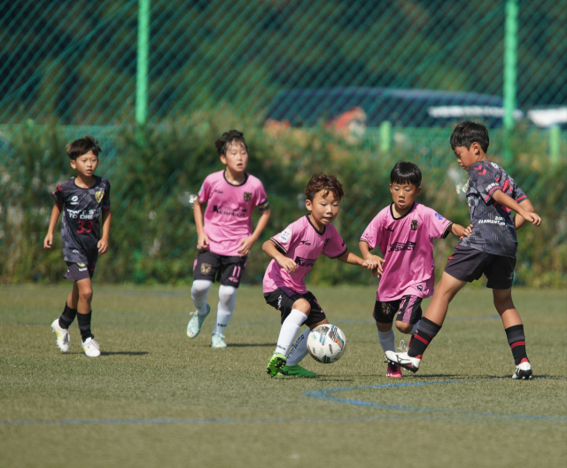 지난 23일 상주 중동강변 축구장에서 진행된 '2023 상주컵 전국유소년축구클럽 페스티벌겸 KYFA컵 상주대회' 장면. 고도현 기자