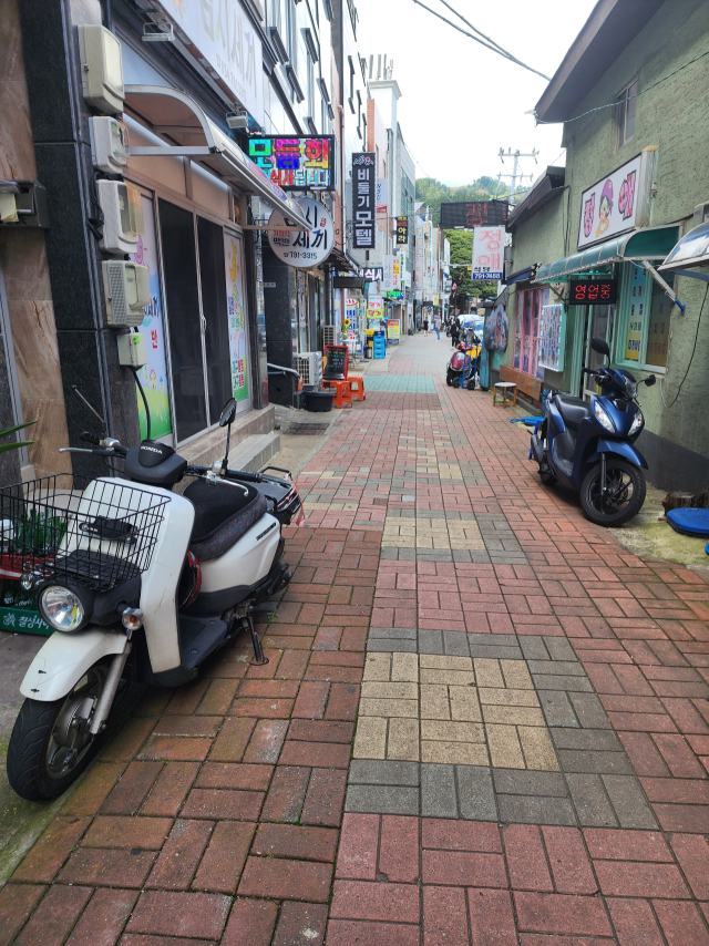 울릉군 울릉읍 저동리 식당가 전경. 저동 상인연합회 제공.