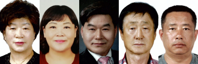 2023년 올해의 군민상 수상자. 왼쪽부터 강필희·김종순·문창호·임병호·장호연 씨. 예천군 제공