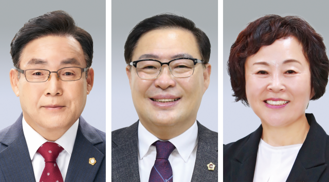 왼쪽부터 윤권근(달서5, 경제환경위원회), 김대현(서구1, 기획행정위원회), 이영애(달서1, 교육위원회) 시의원. 대구시의회