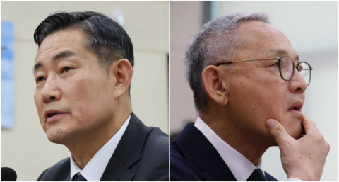 신원식 국방부 장관, 유인촌 문화체육관광부 장관. 연합뉴스
