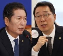 정청래 더불어민주당 최고위원, 윤영찬 의원. 연합뉴스