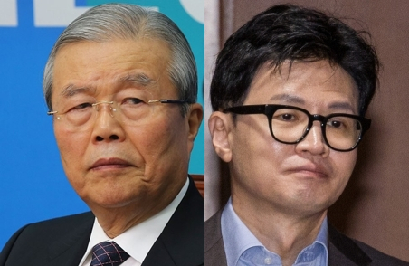 김종인 전 국민의힘 비대위원장, 한동훈 국민의힘 당 대표 후보. 연합뉴스