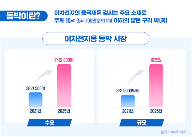 2차전지 동박 시장 규모 전망. 포스코인터네셔널 제공