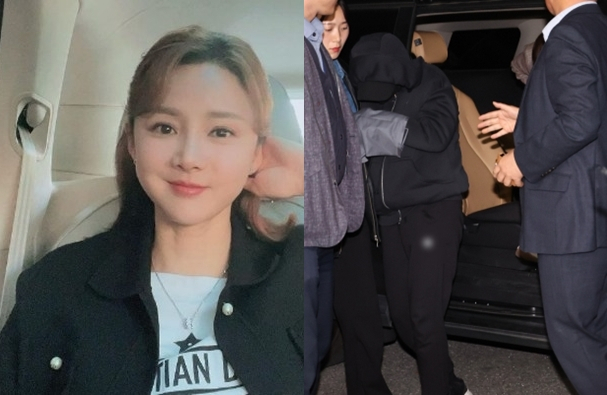 전 펜싱 국가대표 남현희, (오른쪽)사기·사기미수 혐의로 체포된 전청조가 10월 31일 오후 서울 송파경찰서로 압송되고 있다. 이날 서울동부지법은 전 여자 펜싱 국가대표 남현희의 재혼 상대로 알려진 전청조에 대해 