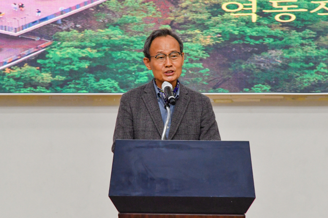 박남서 영주시장이 정책 제언을 하고 있다. 영주시 제공