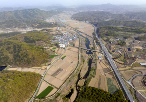 경북 의성군 비안면 상공에서 바라본 대구경북신공항 부지 전경. 매일신문 DB