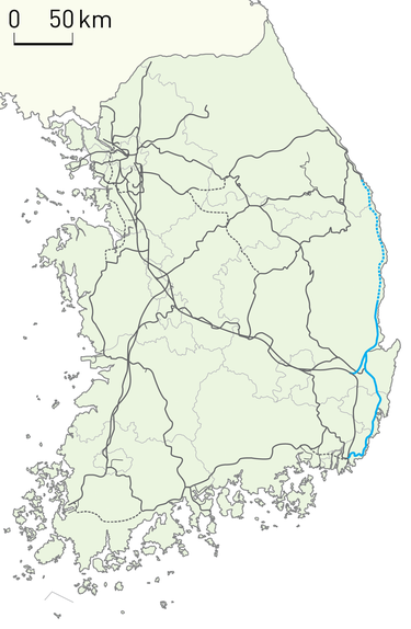 동해선 철도 노선. 코레일 제공