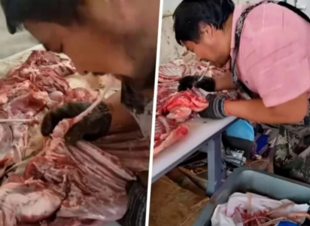 홍콩 사우스차이나모닝포스트(SCMP)에 따르면 최근 중국 안후이성의 한 정육점에서 양고기를 다듬는 영상이 중국 온라인상에서 빠르게 확산하고 있다. SCMP 홈페이지 캡쳐