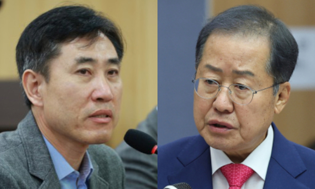 하태경 국민의힘 의원, 홍준표 대구시장. 연합뉴스