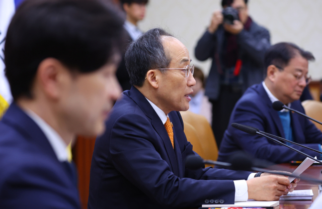 추경호 경제부총리 겸 기획재정부 장관이 27일 오전 정부서울청사에서 열린 비상경제장관회의 겸 수출투자대책회의에서 발언하고 있다. 연합뉴스