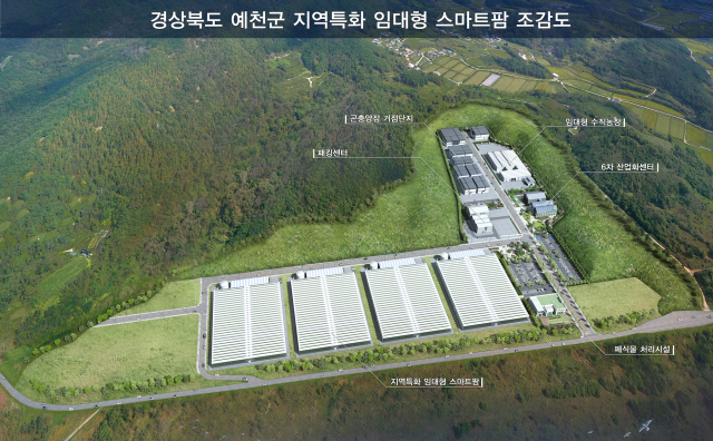 경북 예천 매창리 일원에 들어설 지역특화 임대형 스마트팜 조감도. 경북도 제