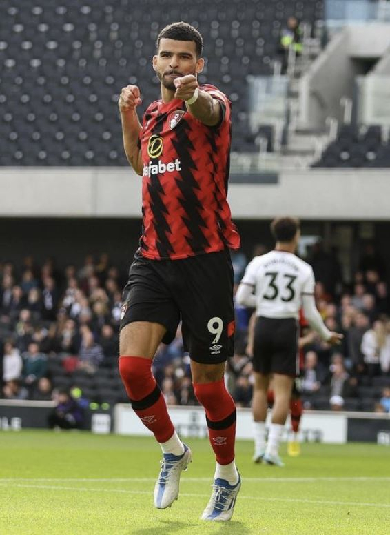 EPL 본머스의 도미닉 솔란케. 12골을 넣어 손흥민과 함께 7일 현재 EPL 득점 공동 3위에 올라 있다. 본머스 SNS 제공