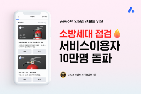 아파트아이 ‘모바일 소방 세대점검’ 서비스, 3개월 만 10만 명 돌파