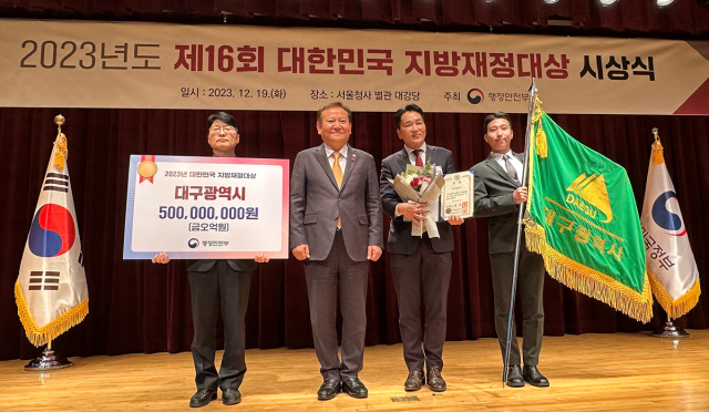 대구시가 올해 행안부가 주관한 지방재정대상에서 국무총리상을 수상했다. 대구시 제공.