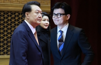 윤석열 대통령, 김건희 여사, 한동훈 법무부 장관. 연합뉴스
