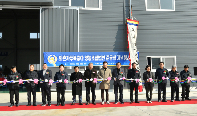 와촌자두복숭아영농조합법인집하장(대표 김제동)은 28일 경산시 와촌면에서 집하장·공선장 준공식을 했다.