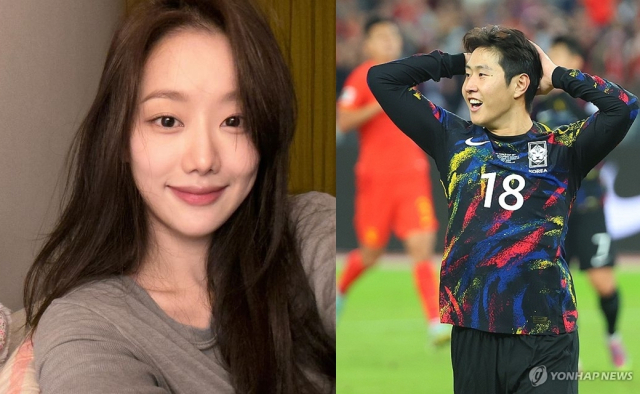 배우 이나은(왼쪽)과 축구선수 이강인. 이나은 인스타그램·연합뉴스