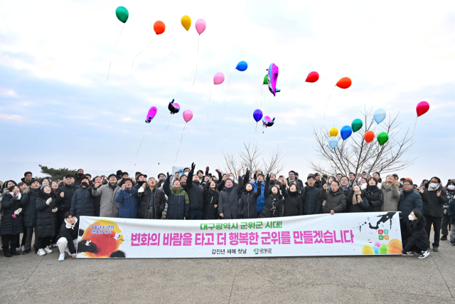 대구시 군위군은 군위읍 마정산에서 신년 해맞이 행사를 열었다. 군위군 제공