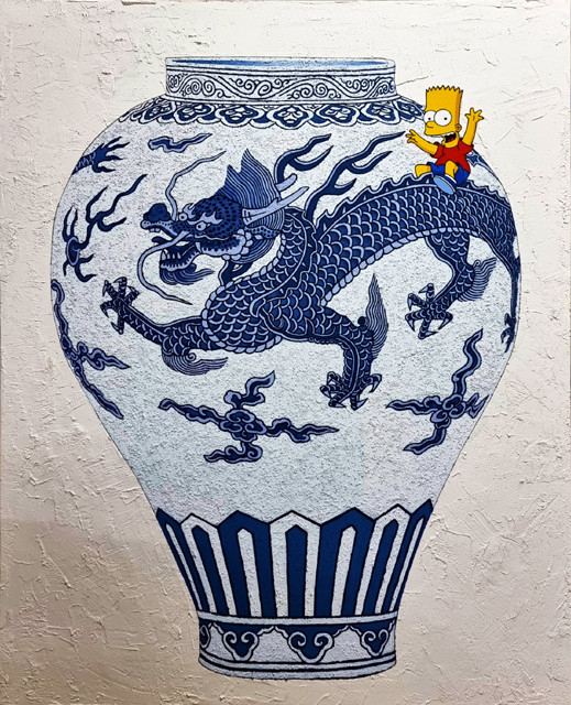 이종기, '블루 드래곤(Blue Dragon)'. 캔버스에 아크릴릭, 163x131cm. 2022. 롯데갤러리 제공