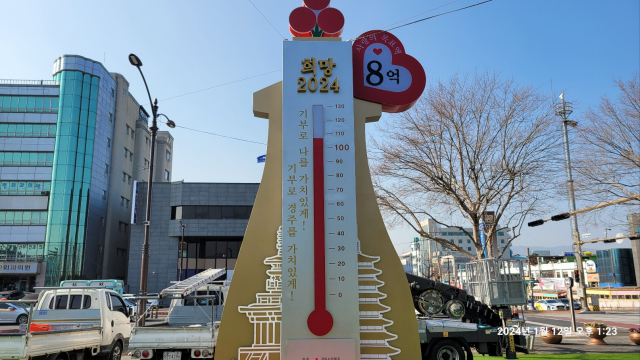 옛 경주역 광장에 설치된 