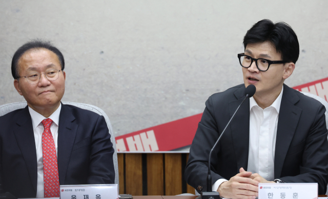 국민의힘 한동훈 비상대책위원장이 15일 국회에서 열린 제22대 총선 공약개발본부 출범식에서 발언하고 있다. 연합뉴스
