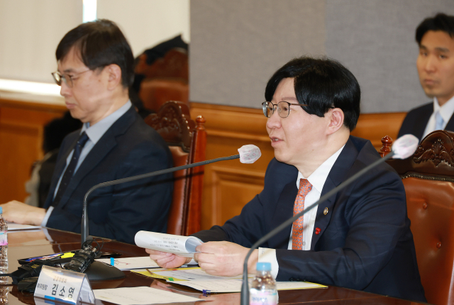 김소영 금융위원회 부위원장(오른쪽)이 22일 오후 서울 중구 은행회관에서 개최한 외국계 금융회사 CEO 간담회에 참석해 외국계 금융회사가 국내에서 영업하며 겪는 애로사항을 청취하고, 이를 해소하기 위한 규제개선 방향을 논의했다. 금융위
