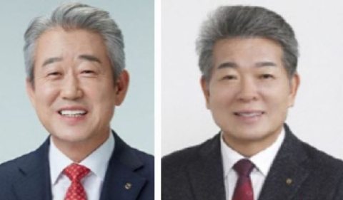 왼쪽부터 강호동·조덕현 농협중앙회장후보. 중앙선관위 제공