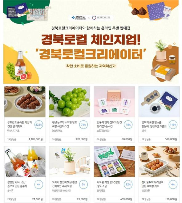 내달 28일까지 네이버 해피빈 펀딩을 진행하는 경북지역 로컬기업의 제품. 경북창조경제혁신센터 제공