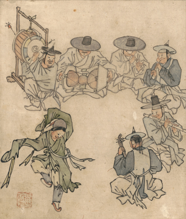 김홍도(1745-1806?), '무동(舞童)', 종이에 담채, 33.8×27.2㎝, 국립중앙박물관 소장