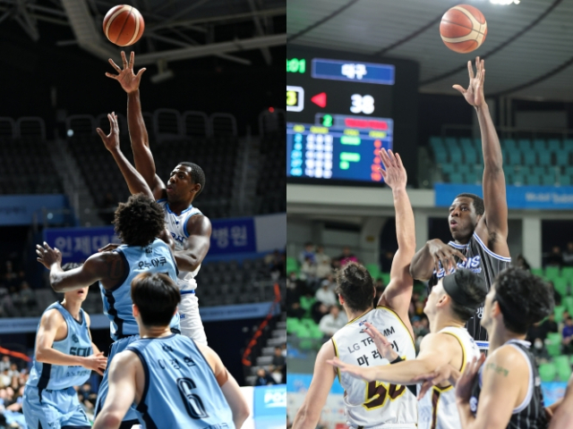 대구 한국가스공사 페가수스의 앤드류 니콜슨이 훅슛을 시도하는 모습. KBL 제공