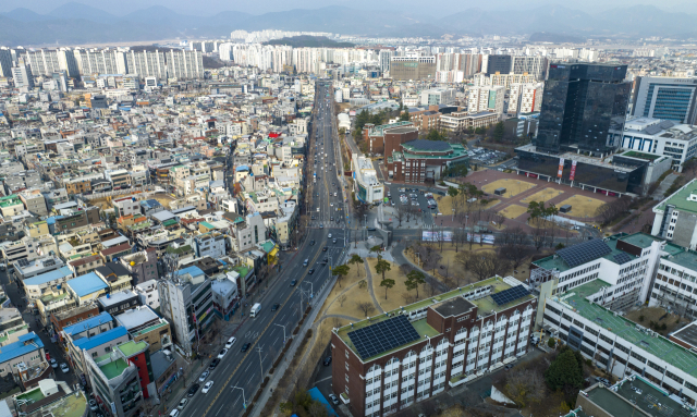 대구 북구 산격동 상공에서 바라본 경북대학교 북문 모습. 매일신문DB