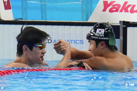 황선우, 자유형 100ｍ선 아쉽게 5위…中 판잔러 47초53으로 우승