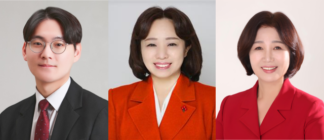 21일국민의힘 경선에서 탈락한 대구 중구남구 예비후보들이 공천관리위원회(공관위)의 결정에 승복하며, 총선 승리에 기여하겠다는 성명을 내놨다. 왼쪽부터 강사빈, 권영현, 이앵규. 매일신문DB.